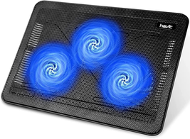 Laptop Cooler Cooling Pad Slim Portable USB Powered 3 Fans Black And Blue NEW - £26.50 GBP