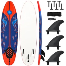 6&#39; Surfboard Inflation-Free Long Surfing Board with Safety Leash Red - $165.71