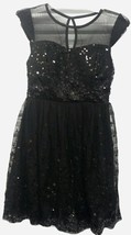 Vintage Party Dress Prom Dress Black Sequin Dress Little Black Dress SZ 3 - £18.73 GBP
