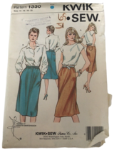 Kwik Sew Sewing Pattern 1330 Skirt Work Career Size 14 16 18 20 Pocket U... - $5.99