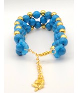 Handmade Bracelet-Adjustable Bracelet-Blue Bracelet with Charm - £9.41 GBP