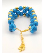 Handmade Bracelet-Adjustable Bracelet-Blue Bracelet with Charm - £8.97 GBP