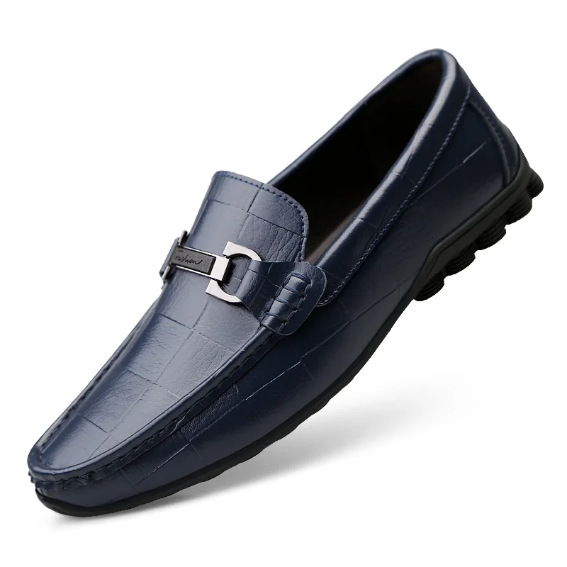 Non-slip Men Shoes Loafers Genuine Leather Men Fashion Casual Shoes Slip... - £57.04 GBP
