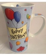 Large Coffee Mug, Happy Birthday, Flowers. Com 6 inches, balloons - £14.59 GBP