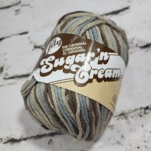 Lily Sugar &#39;n Cream Yarn Medium 4 Worsted Brown Stripes Earth Ombre  - £6.34 GBP