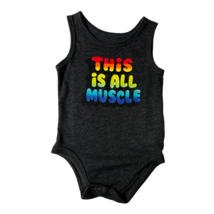 Garanimals Baby Boys Tank One Piece Gray Heathered This Is All Muscle 12 Mos - £5.59 GBP
