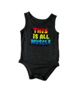 Garanimals Baby Boys Tank One Piece Gray Heathered This Is All Muscle 12... - £5.59 GBP