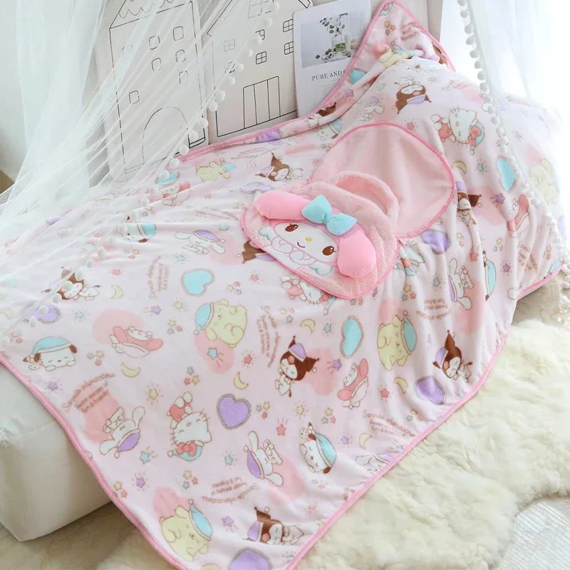 Sanrio Kawaii Kuromi Blanket Cinnamoroll My Melody Anime Cartoon Cute Student - £24.39 GBP