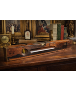 Antique Brass Bound Mahogany Spirit Level – 19th Century Surveyor Tool - $220.50