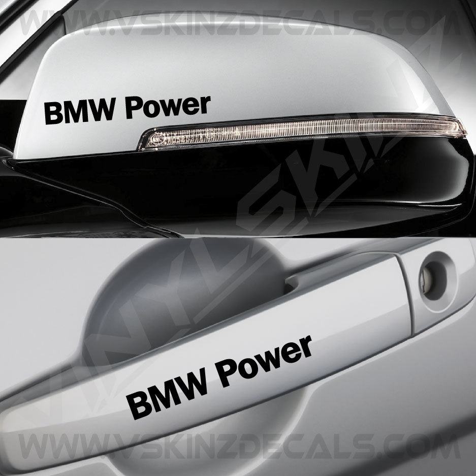BMW Power Logo Mirror / Handle Decals Stickers Premium Quality 5 Colors Alpina M