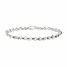 0.25Ct Simulated Diamond 14k White Gold Plated Heart Tennis Bracelet 7&quot; ... - $1,779.72 MXN