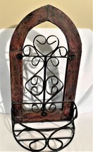 Vintage Hand-Crafted Wooden &amp; Iron Decorative Wall Hanger Shelf - $38.52