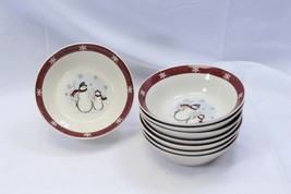 Royal Seasons Snowmen Christmas Soup Bowls 6-3/4&quot; Lot of 12 Xmas SEE DES... - $432.64 MXN