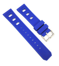 22mm Silicone Rubber Watch Band Strap Blue Pin Buckle-B-79 - £15.79 GBP