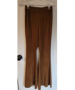 Womens S Forever 21 Brown Faux Suede Texture Wide Leg Casual Pants Leggings - €7,62 EUR