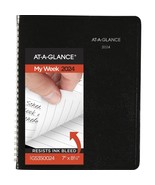 AT-A-GLANCE DayMinder Block Style Weekly Planner, 7&quot; x 8-3/4&quot;, Black, 2024 - £31.65 GBP