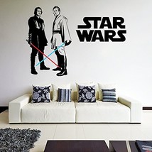 (71&#39;&#39; x 49&#39;&#39;) Star Wars Vinyl Wall Decal / Obi Wan Kenobi &amp; Anakin Skywa... - £68.30 GBP