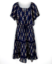 19 Cooper Womens Navy Floral Lace Lined Midi Dress Size Medium - £35.51 GBP