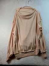 We The Free Sweater Womens Small Beige Ribbed Polyester Long Sleeve Cowl... - $21.34