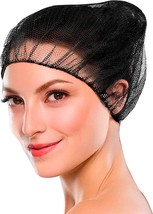 Black Hair Nets Elastic Edge Mesh Net Stretch Invisible Hairnet 100ct - £19.72 GBP