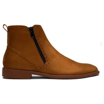 Men's TAYNO Chelsea Chukka Soft Micro Suede Zip up Boot Coupe S Camel image 3