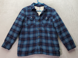 Tommy Bahama Shacket Boys XL Multi Plaid Flannel Sherpa Lined Snap Butto... - $23.03