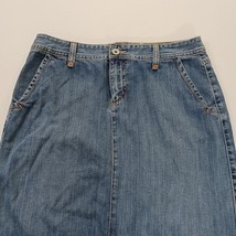 Eddie Bauer Women's Blue Cotton Denim Skirt Pockets Size 8R Waist 30" image 9