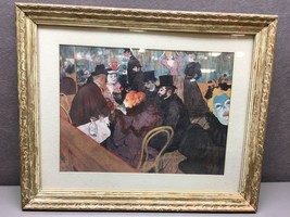 Small Reproduction of Toulouse Lautrec Painting &quot;In the Moulin Rouge&quot; Framed - £19.77 GBP