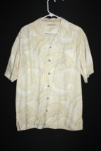 Tommy Bahama Men&#39;s 100% Silk Hawaiian Shirt Ivory Yellow Green Size Large L - £21.18 GBP