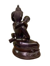 Vintage Black Bronze 8" Kama Sutra Erotic Couple Sculpture Shakti Figurine image 7
