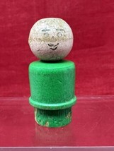 All Wood Fisher Price Little People Vintage Green Dad Man with Smiley Face - $4.90
