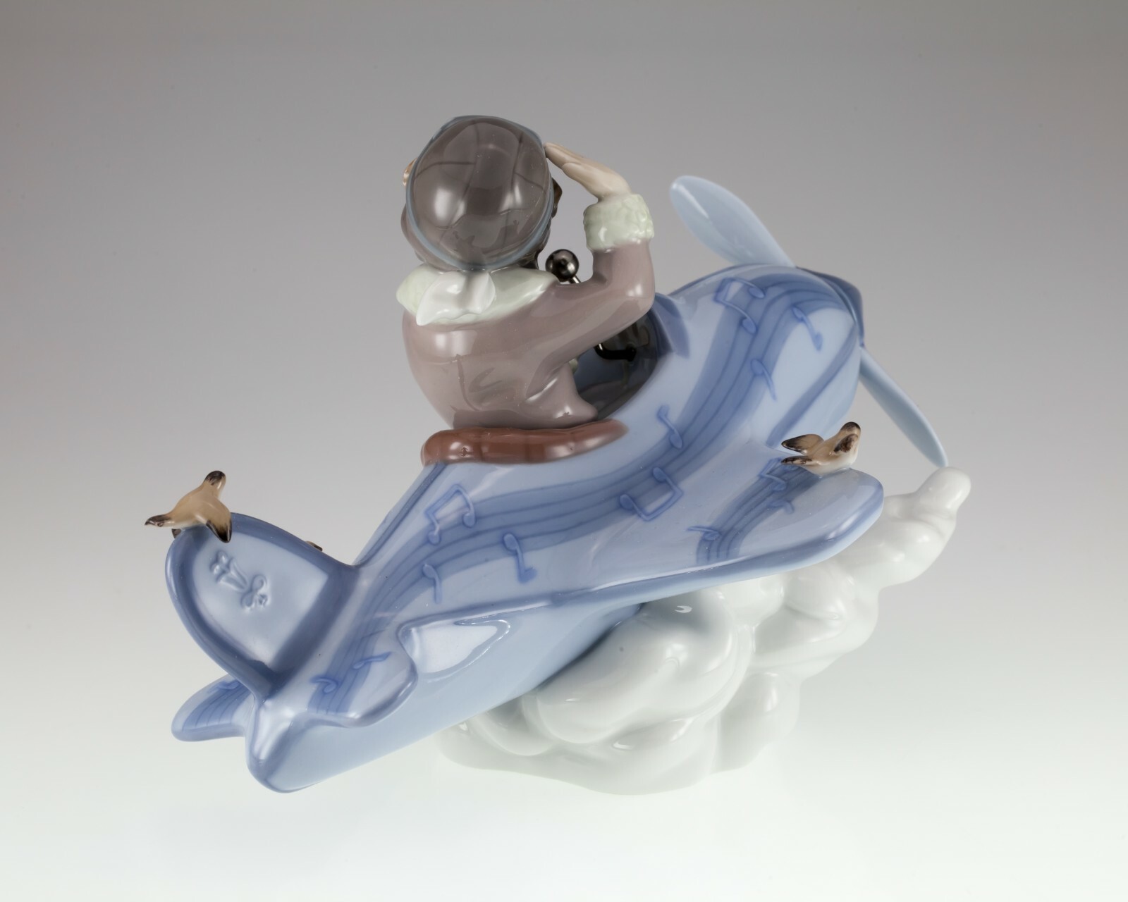 Lladro "Over The Clouds" Boy in Propeller Plane w/ Original Box 5697 Broken Wing Item image 3