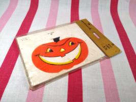 Charming Vintage NEW OLD Stock Hallmark 8pc Halloween Jack O Lantern Place Cards - £38.28 GBP