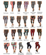 Womens Plus Size 3/4 Crop Pattern Print Buttery Soft Stretchy Capri Legg... - $21.88 CAD
