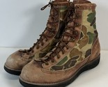 Vintage Cabelas 8278 Duck Hunter Camo Canvas Leather Hunting Boots 10.5 ... - $74.24