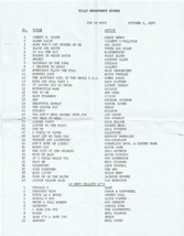 Hills Department Stores VINTAGE October 2 1972 Music Survey Chuck Berry #1 - $14.84