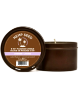 Earthly Body Hemp Seed 3-In-1 MASSAGE CANDLE (3 Piece Set ~ 3 Scents) 6 ... - £23.70 GBP