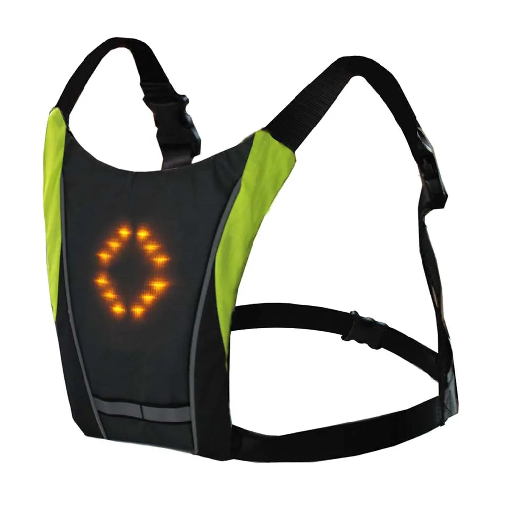 Bicycle Led Wireless Safety Turn Signal Light Led Reflective Bag Vest For - £24.49 GBP