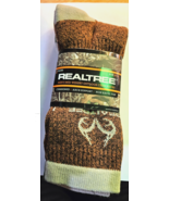 2 REAL TREE MENS MID WEIGHT OUTDOOR CREW SOCKS SIZ 10-13 NEW! - $11.30