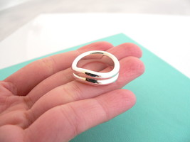 Tiffany &amp; Co Silver Peretti Doppio Ring Band Sz 6.5 Double Wave Curved Gift Love - $298.00