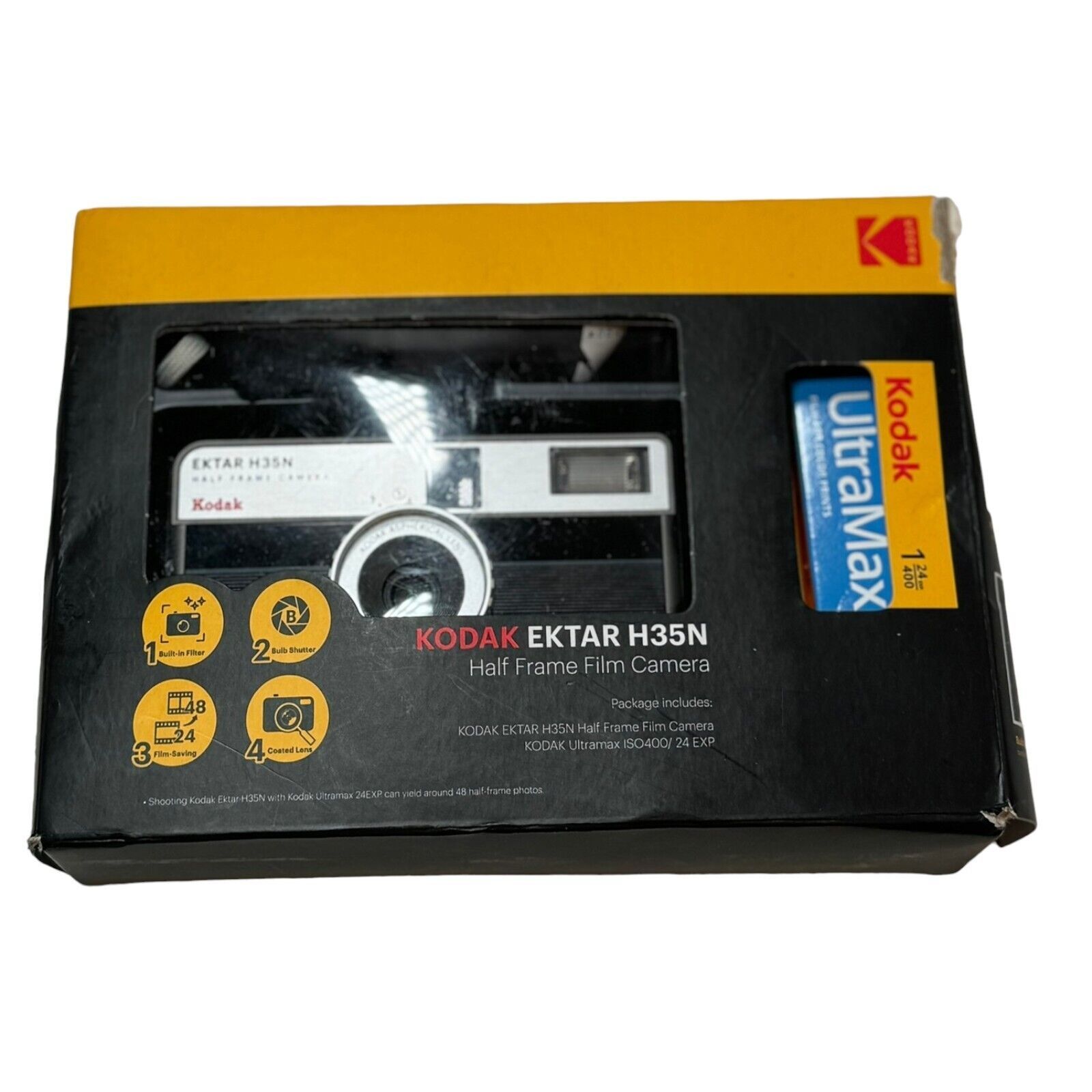 Kodak Ektar H35 Half Frame Film Camera 35 mm Reuseable (Black) with Film New - $49.45