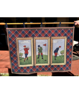 Beautiful Golf Wall Hanging Tapesty 3 golfers in knockers - 19.5&quot; x 27.5&quot; - $29.31