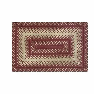 New Homespice Decor Cherry Pie 10&quot; X 15&quot; Braided Rectangle Tablemat Barn Red Bei - £10.68 GBP