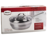 Parini 9.5-Inch Stainless Saute Pan With Tempered Glass Lid - New - $23.99
