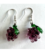 Murano Glass ,Unique Handcrafted Jewelry, Grapes Earrings, 925 Sterling ... - $54.57 CAD