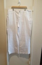 Soft Surroundings Womens 22W White Denim Ultimate Wide Leg Full Length NWT - $29.65