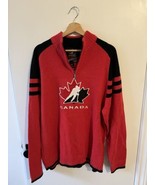 MENS Large Team Canada Hockey Canada Saga Sports Quarter-zip Hockey Sweater - $34.64