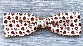 Ever Grip Mens Bow Tie White Red &quot;Pizza&quot;  Print Rayon Clip On Vintage 19... - $792.94 MXN