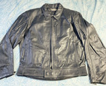 POWER TRIP LEATHER MOTORCYCLE JACKET w/ ZIP OUT LINER W/out ARMOUR MEN&#39;S... - $73.49