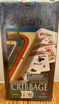 Cardinal Solid Wood 3-Track Cribbage Set Folding Board Cards &amp; Pegs NEW ... - £7.47 GBP